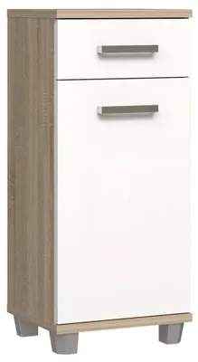 Produktbild von VERIS – Waschtischunterschrank – 90,8 x 34,8 x 40,2 cm – Weiß/Sonoma-Eiche – FORTE