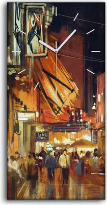 Produktbild von Leinwand Wanduhr Wandkunst Uhr 30x60 Kunst Malerei Menschen auf dem Markt - weiße Hände
