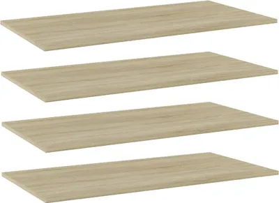 Image de Planches de bibliothèque 4 pièces Chêne Sonoma 100x50x1,5 cm