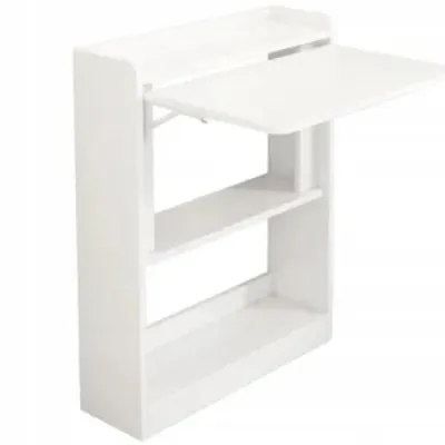 Produktbild von Faltbarer Wandschreibtisch, weiß, Schrank, Regal, moderner Laptop-Tisch