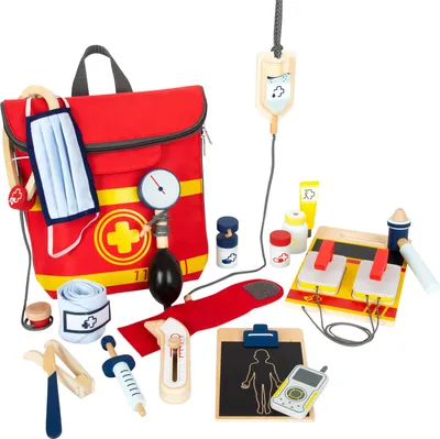 Produktbild von small foot Notarzt Rucksack mit viel Zubehör, Arzt-Spielzeug für Rollenspiel, für Kinder ab 3 Jahren, 11917
