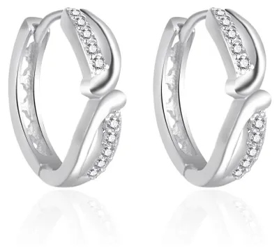 Image de Boucles d'oreilles en argent avec zircons AGT-E058KW