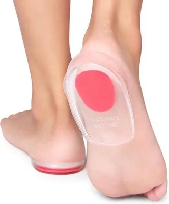 Produktbild von Silikon-Ferseneinlagen – Fersensporn-Einlagen – Fersenschutz – Einlegesohle – Gel-Einlagen – Fersensporn-Einlagen – Fersenschmerzen – 1 Paar – Rot – Größe 35/38 – CHPN