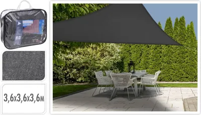 Immagine prodotto di Tenda da sole ProGarden triangolare grigio scuro 3,6x3,6x3,6 m