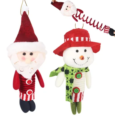 Weihnachtsbaum-Anhänger 2er Set, Weihnachtsmann & Schneemann, 20 cm