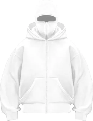 Produktbild von ASKSA Balaclava Zip Hoodie Herren Damen Einfarbig Kapuzenpullover Warm mit Sturmhaube Casual Hoodie Lockeres Sweatjacke,Weiss,S