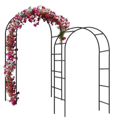 Immagine prodotto di Arco da giardino, acciaio resistente, 240 cm x 180 cm, ideale per piante rampicanti, per uso esterno, stile vintage