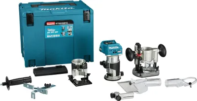 Image de Makita rt001gz15 Fraiseuse supérieure et fraiseuse à rainurer | 40 V max. | sans batterie ni chargeur | dans une boîte Mbox avec adaptateur pour rails de guidage - rt001gz15