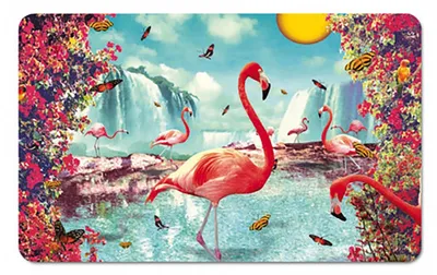 Produktbild von Frühstücksbrett - Flamingos - Schneidebrett
