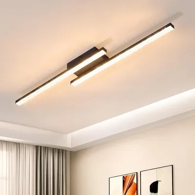 Image de ZMH, plafonnier LED en cristal, 12W, lumière blanche chaude, lampe de cuisine, plafonnier, 3000K, design moderne, métal, idéal pour chambre, salon, couloir, couleur noire