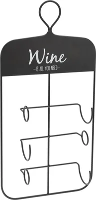 Zdjęcie produktu dla Excellent Houseware stojak na butelki wina, metalowy, 31x12x60 cm, czarny