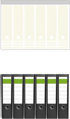 Produktbild von Wallario 6 Stück breite Ordner inkl. Klebeetiketten mit Motive Beige -  Set mit Rückenschildern / Ordnerrücken Stickern