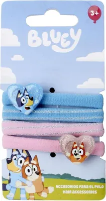 Obrázek produktu pro Bluey sada gumiček do vlasů - 4 gumičky pro děti v sériovém provedení