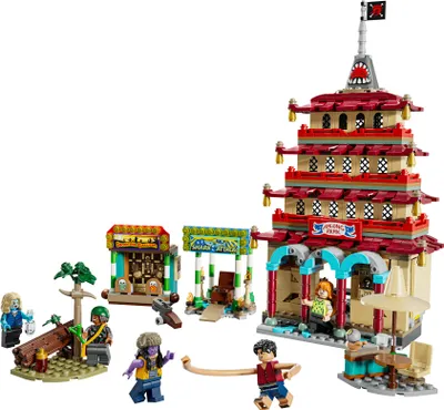 Produktbild von LEGO ONE PIECE - Showdown im Arlong Park - Interaktives Spielzeug mit 5 Minifiguren - Ruffy & Nami sowie einer einstürzenden Pagode - Anime Geschenk für Jungen, Mädchen & Fans ab 9 Jahren - 75638