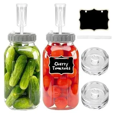 Zdjęcie produktu dla Słoiki do fermentacji szklane 2 l szerokie otwory zestaw szt.