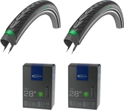 Produktbild von Schwalbe Energizer Plus HS492 28x1.50 E-50 Fahrradreifen-Set mit 2x AV17 Schl...