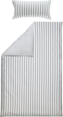 Produktbild von Erwin Müller Wendebettwäsche silber-weiß 1x 135x220 cm + 1x 40x80 cm