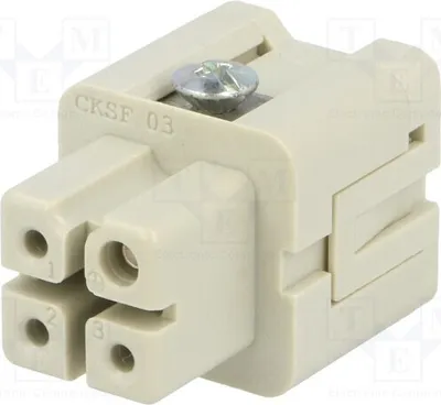 Produktbild von 1x Steckverbinder: HDC weiblich 3 PE CKS PIN: 4 Größe 21.21  10A CKSF 03 ILME-Steckve