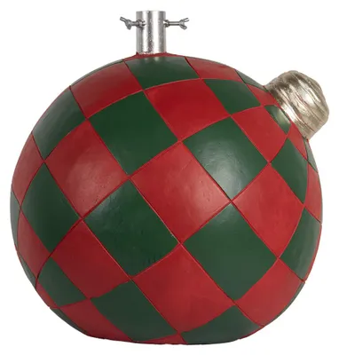 Zdjęcie produktu dla Stojak na choinkę Clayre & Eef 42x42x43 cm czerwony zielony materiał ceramiczny