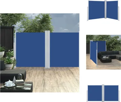 Produktbild von vidaXL Ausziehbare Seitenmarkise Blau 140 x 600 cm -  Sonnenschirme & Sonnenschutze