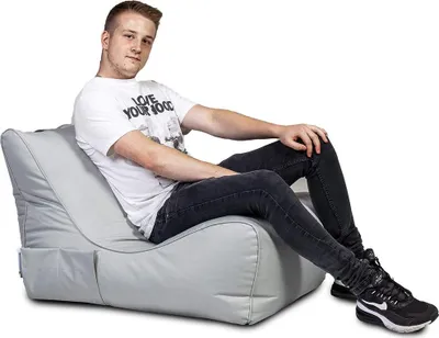 Produktbild von Ecopuf, Flavio, Sitzsack Pouf, Sack Poufsessel Pufsack, mit Seitentasche, Perle Nc13