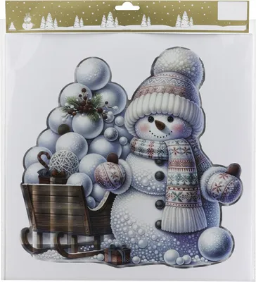 Produktbild von Fensterbilder Schneemann zum kleben 31 x 31 cm weiß 1 Stück