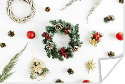 Produktbild von MuchoWow® Poster Winter - Kranz - Weihnachten 60x40 cm - Schlafzimmerdekoration