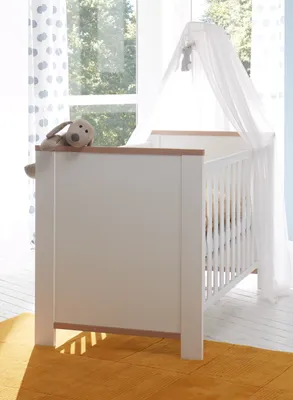 Produktbild von Mäusbacher Babybett Adele, weiß matt lack / asteiche