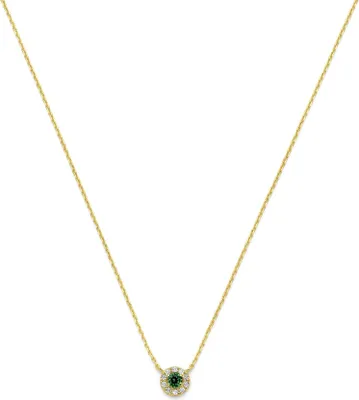 Produktbild von 9NBG-0982 - New Bling - Ronde ketting met witte en groene zirkonia - 14kt geelgoud - 43 cm, 5.6 mm