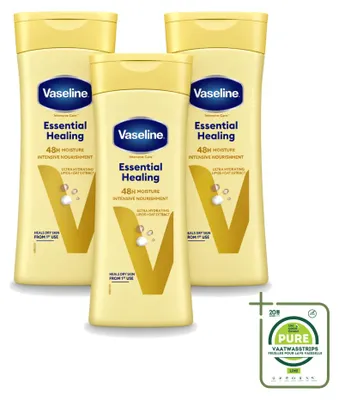 Obrázok produktu pre 3 x Vaseline Esenciálny hydratačný krém na telo - 400 ml - Veľké balenie - 3 kusy