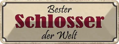 Produktbild von vianmo Blechschild 10x27 cm bester Schlosser der Welt Arbeit Spruch Zitat