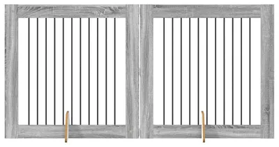 Productafbeelding van Opvouwbaar hondenhek met standaards 2 pcs Grijs sonoma 200,5 cm