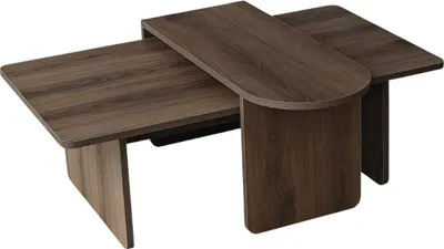 Produktbild von CALICOSY - Couchtische 2er?Set asymmetrische Tischplatten L105 cm - LIVIA
