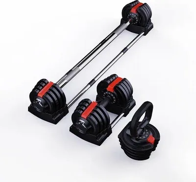Produktbild von Famanu Multifunktionale Verstellbare Halterset 3-in-1 - Kettlebell und Langhantel, 18KG