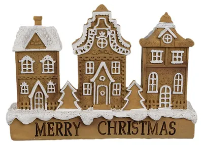 Zdjęcie produktu dla Domek z piernika Clayre & Eef 13x4x10 cm Brązowa polyresin