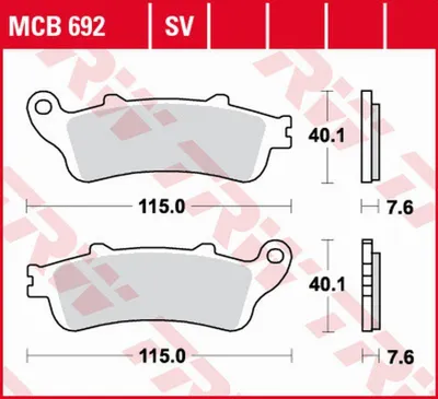 Produktbild von TRW Bremsbelagsatz MCB692SV ST1100 Pan European SC26