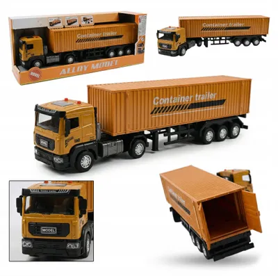 Produktbild von Großer LKW mit Container & Metallkabine - Spielzeug LKW mit Licht & Sound für Kinder