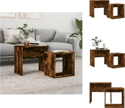 Produktbild von vidaXL Satztische 2 Stk. Räuchereiche Holzwerkstoff - Couchtische