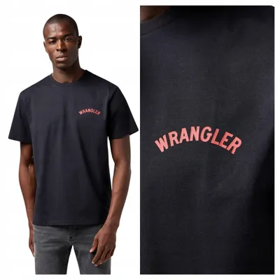 Obrázek produktu pro Wrangler | Pánské tričko s potiskem, klasický střih, bavlna, černá, velikost S