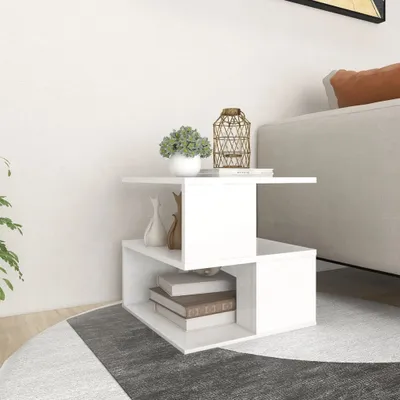 Obrázek produktu pro The Living Store boční stolek bílý 40x40x40 cm materiál na bázi dřeva