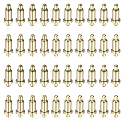 40 goldene Federkontaktstifte, 5 mm, Doppelfeder, Kupferabdeckung