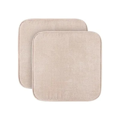 Zdjęcie produktu dla Poduszka na siedzisko (opakowanie 2 szt.) poduszka na krzesło z antypoślizgowym spodem 38 cm x 38 cm - certyfikat Oeko-Tex - poduszka na siedzisko uni, poduszka na krzesło poduszka na krzesło