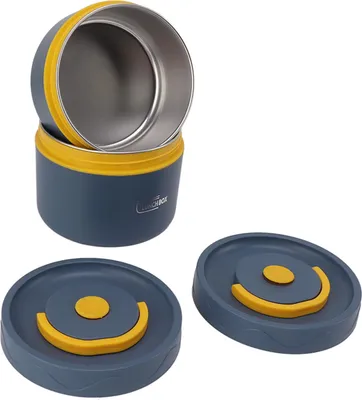 Productafbeelding van Lunchbox, rond met deksel en tas, lekvrij, van roestvrij staal, veilig, grote inhoud, gemakkelijk schoon te maken, lunchcontainer voor op kantoor, geschikt voor 3 magnetrongebruik