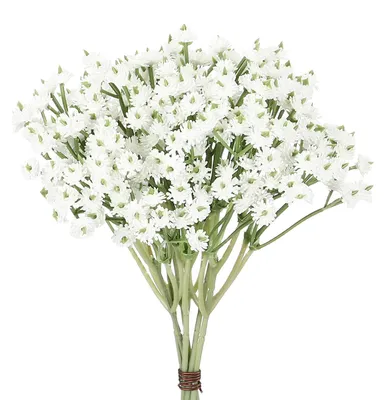 Produktbild von Künstliche Schleierkraut-Blumen - 6 Stück - Zur Dekoration und Floristik - Weiß - 20 cm