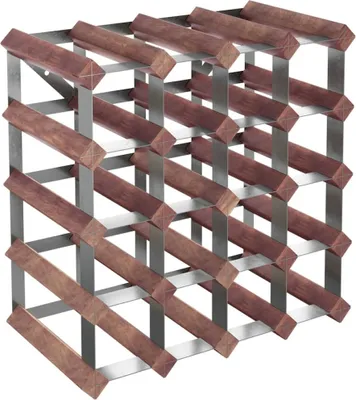 Image de Casier à bouteilles pour 20 bouteilles Marron Bois pin solide