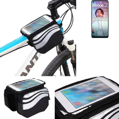 Produktbild von K-S-Trade Rahmentasche Fahrrad-Halterung kompatibel mit Oppo Reno6 Z 5G Rahmenhalterung Fahrrad Handyhalterung Fahrradtasche Handy Smartphone