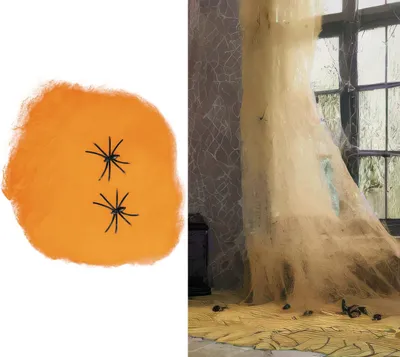 Immagine prodotto di ragnatela arancione - decorazione di Halloween 60 g circa