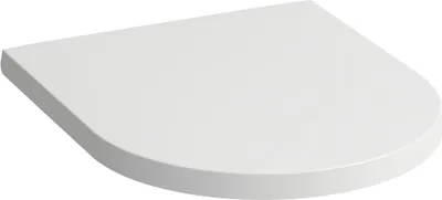 A white toilet seat with a lid, shown from a diagonal top-down perspective on a white background.