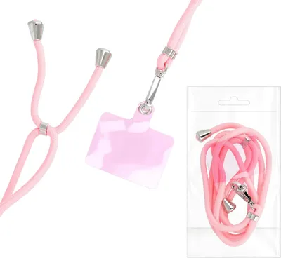 Produktbild von Hakai Handykette Rope Umhängeband für Samsung Galaxy S4, S4 Mini, S4 Active, S3 LTE, S3 Mini, S3 165cm lang kürzbar rosa Kordel Seil Band+ Hakai Pad