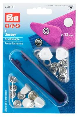 Druckknopf weiß 12 mm für Jersey, 1 Stück